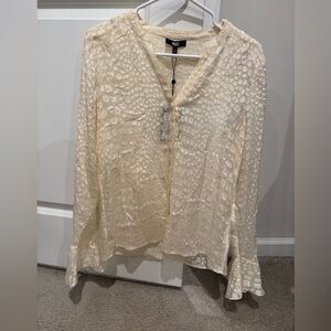 PAIGE Ivory Textured Blouse